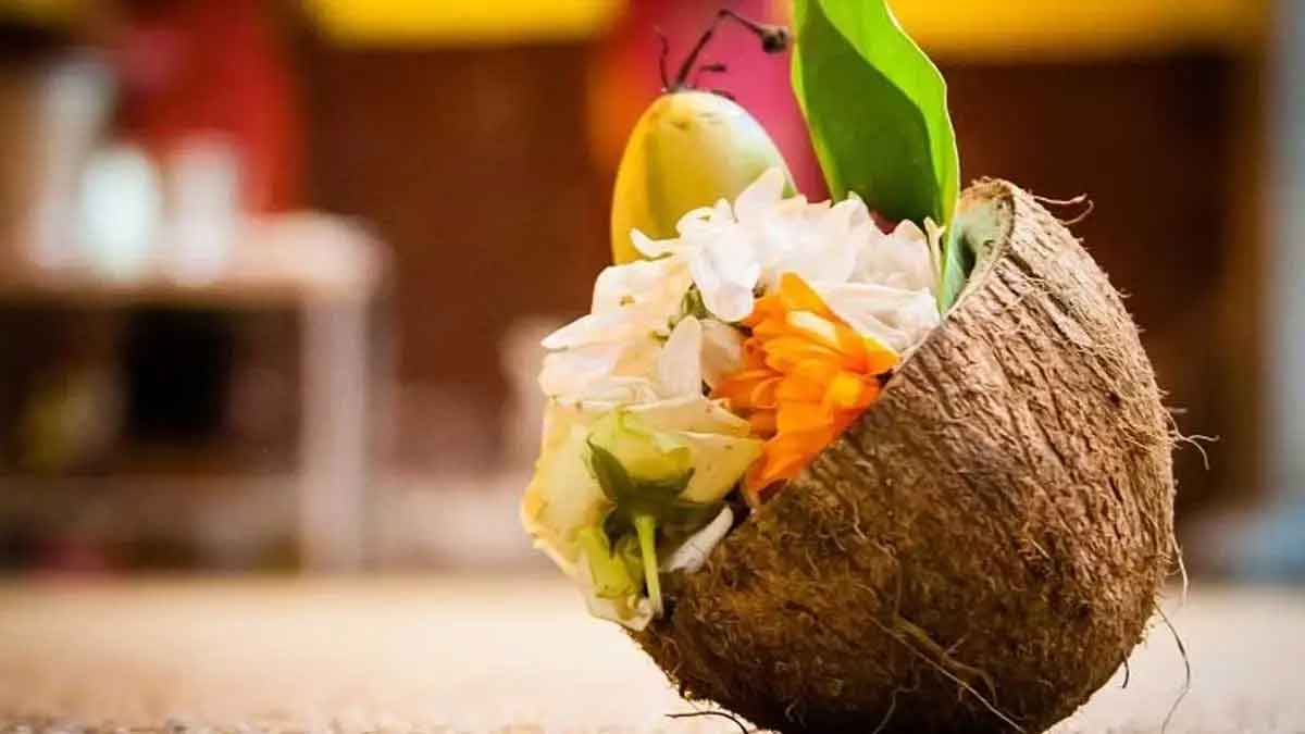 can we bring coconut broken in temple to home 