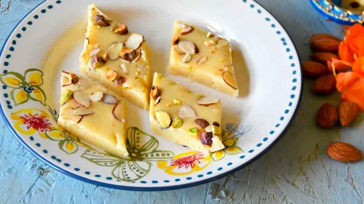 almond burfi recipe how to make this 