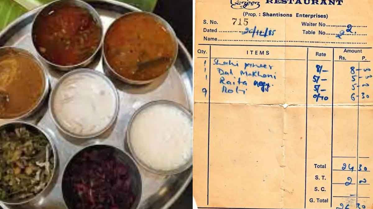 39 year old restaurant bill viral on social media