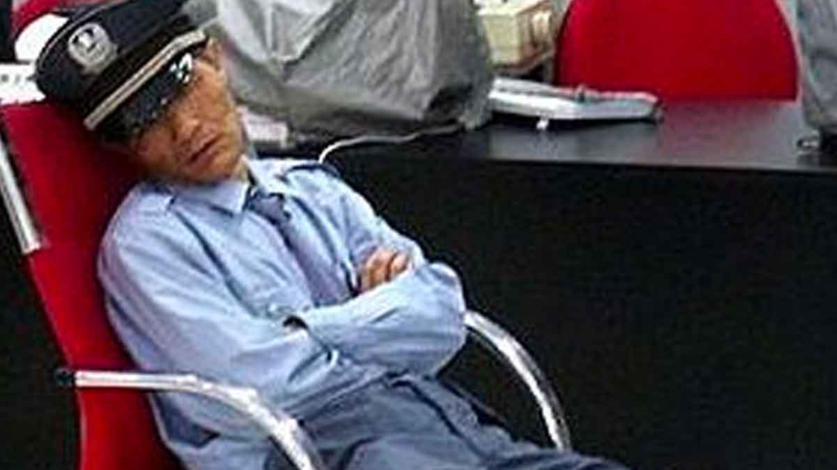 man slept in office hours got removed from job 