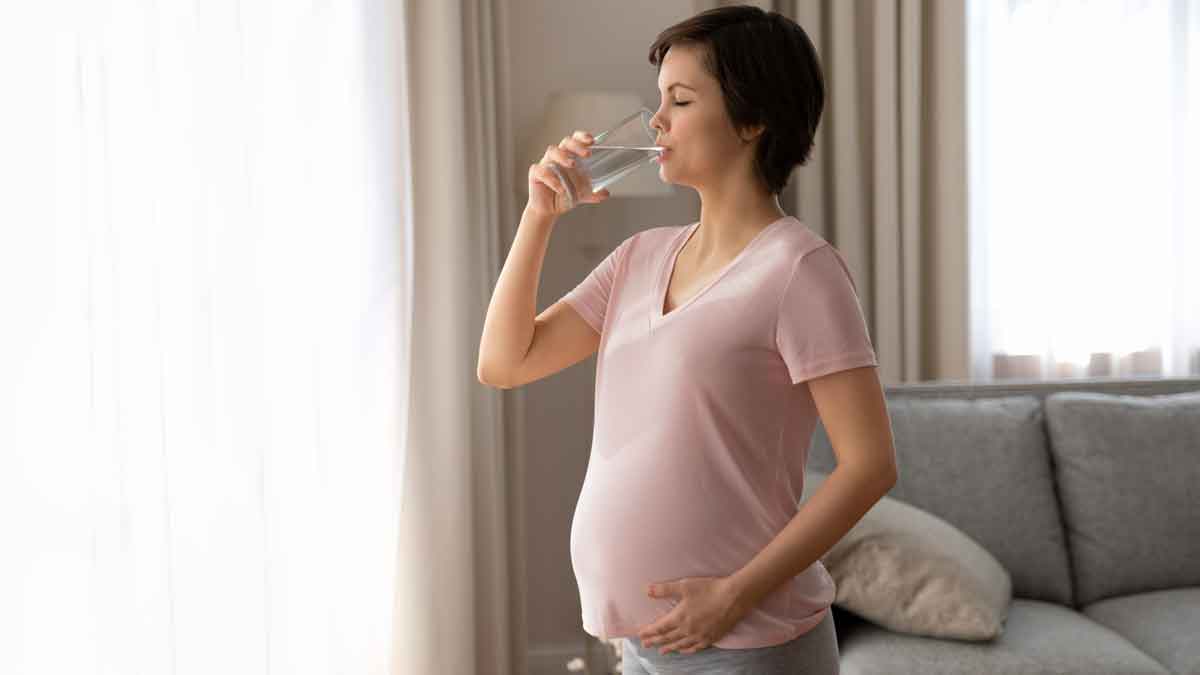 how much water pregnant women should drink per day 