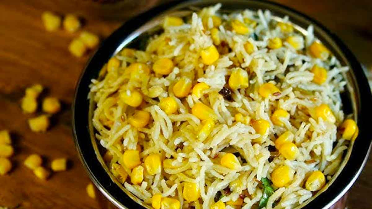 how to make sweet corn pulao healthy and tasty 